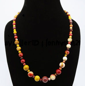 Mookaite Graduated Bead Necklace with Macrame Closure