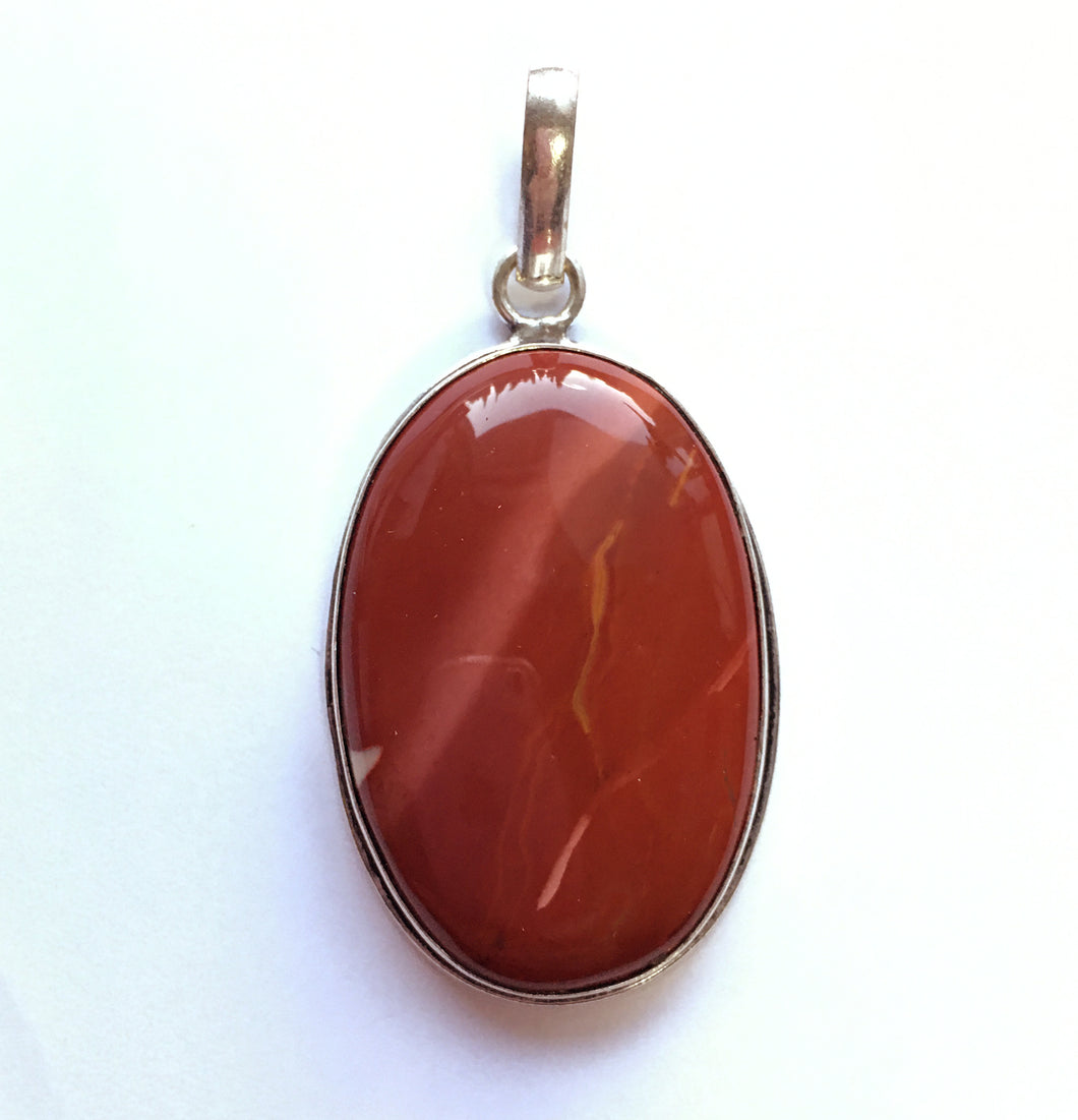 Mookaite Jasper Pendant in cherry red hues