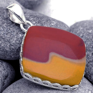Mookaite Pendant in Sterling Silver Square Shape