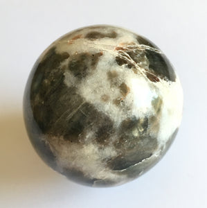 White and Black Moonstone Sphere 55.7mm wide
