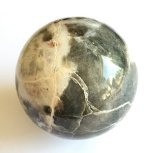 Load image into Gallery viewer, White and Black Moonstone Sphere 55.7mm wide