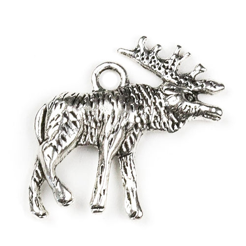 Moose Silver Plated Pewter Charm
