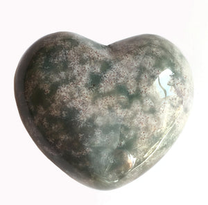 Puffy 45mm Moss Agate Heart