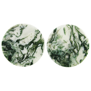 Green Moss Agate Beads for Earrings