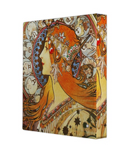Load image into Gallery viewer, Alphonse Mucha La Plume Zodiac Art Nouveau Vintage 1.4 inch Avery 3-Ring Binder