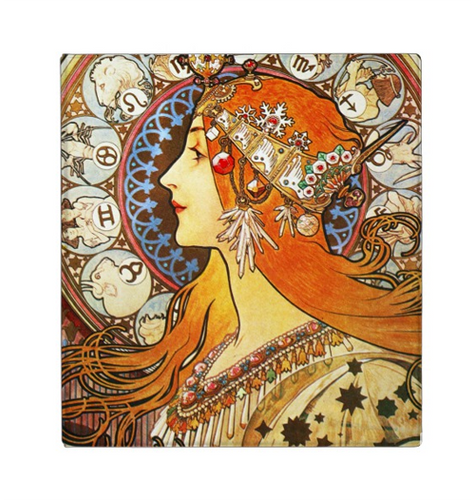 Alphonse Mucha La Plume Zodiac Art Nouveau Vintage 1.4 inch Avery 3-Ring Binder