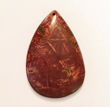 Load image into Gallery viewer, Picasso Stone Bead in burnt sienna pear shape perfect as a focal bead.