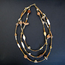 Load image into Gallery viewer, Clay Bead Necklace multi strand beaded necklace.