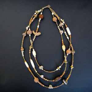 Clay Bead Necklace multi strand beaded necklace.
