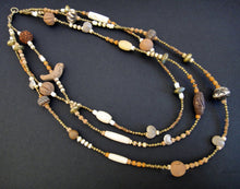 Load image into Gallery viewer, Clay Bead Necklace multi strand beaded necklace.