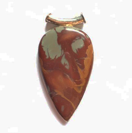 Noreena Picture Jasper Pendant in a silver frame with a tube bail