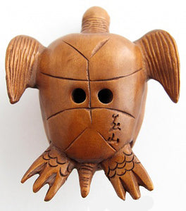 Sea Turtle Bead Boxwood Netsuke Bead