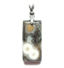 Load image into Gallery viewer, Galactic Ocean Jasper Pendant with art deco silver bail