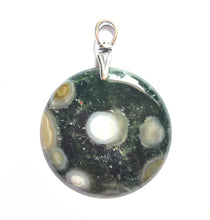 Load image into Gallery viewer, Galactic Ocean Jasper Pendant with reproduction art deco silver bail