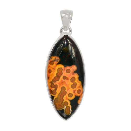 Orange and Blue Ocean Jasper Pendant. Talk to the Animals in Physical and Spirit Planes