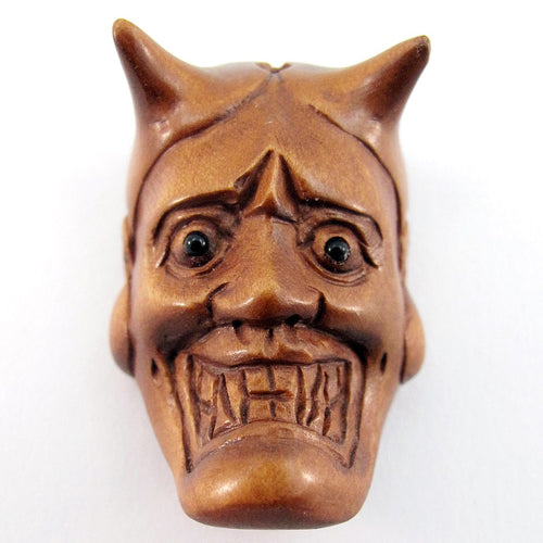 Japanese Noh Oni mask bead Ojime Bead