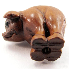 Load image into Gallery viewer, Piglet Hand Carved Boxwood Ojime Bead