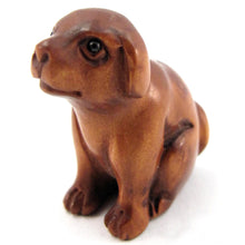 Load image into Gallery viewer, Puppy Dog bead boxwood Ojime bead