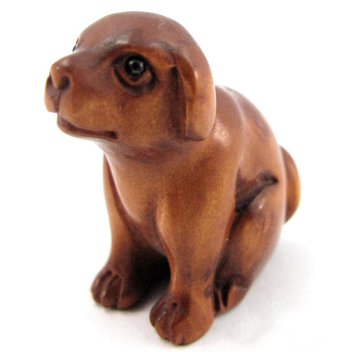 Puppy Dog bead boxwood Ojime bead