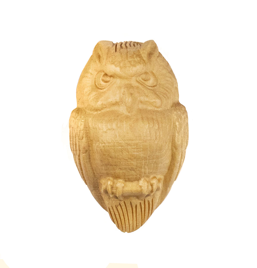 Owl Bead Ojime Bead light Varnish