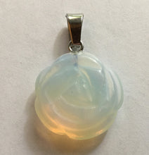 Load image into Gallery viewer, Opalite Pendant Carved Rose Small Size