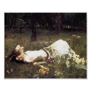 Ophelia Lying in the Meadow by Waterhouse 8" by 10" Print