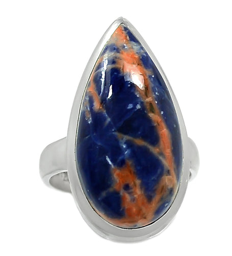 Orange and Blue Sodalite Ring Size 6