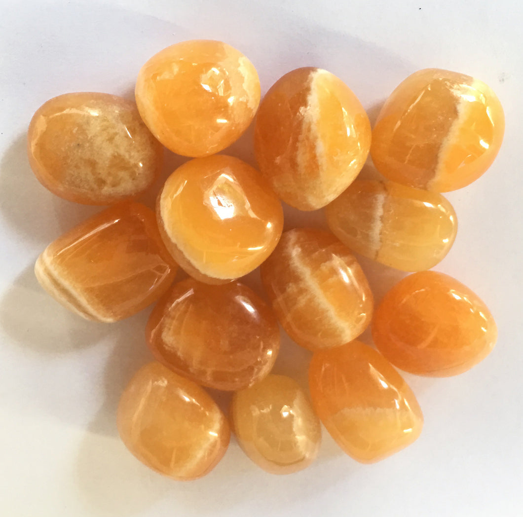 Orange Calcite Half Pound Tumbled Stones