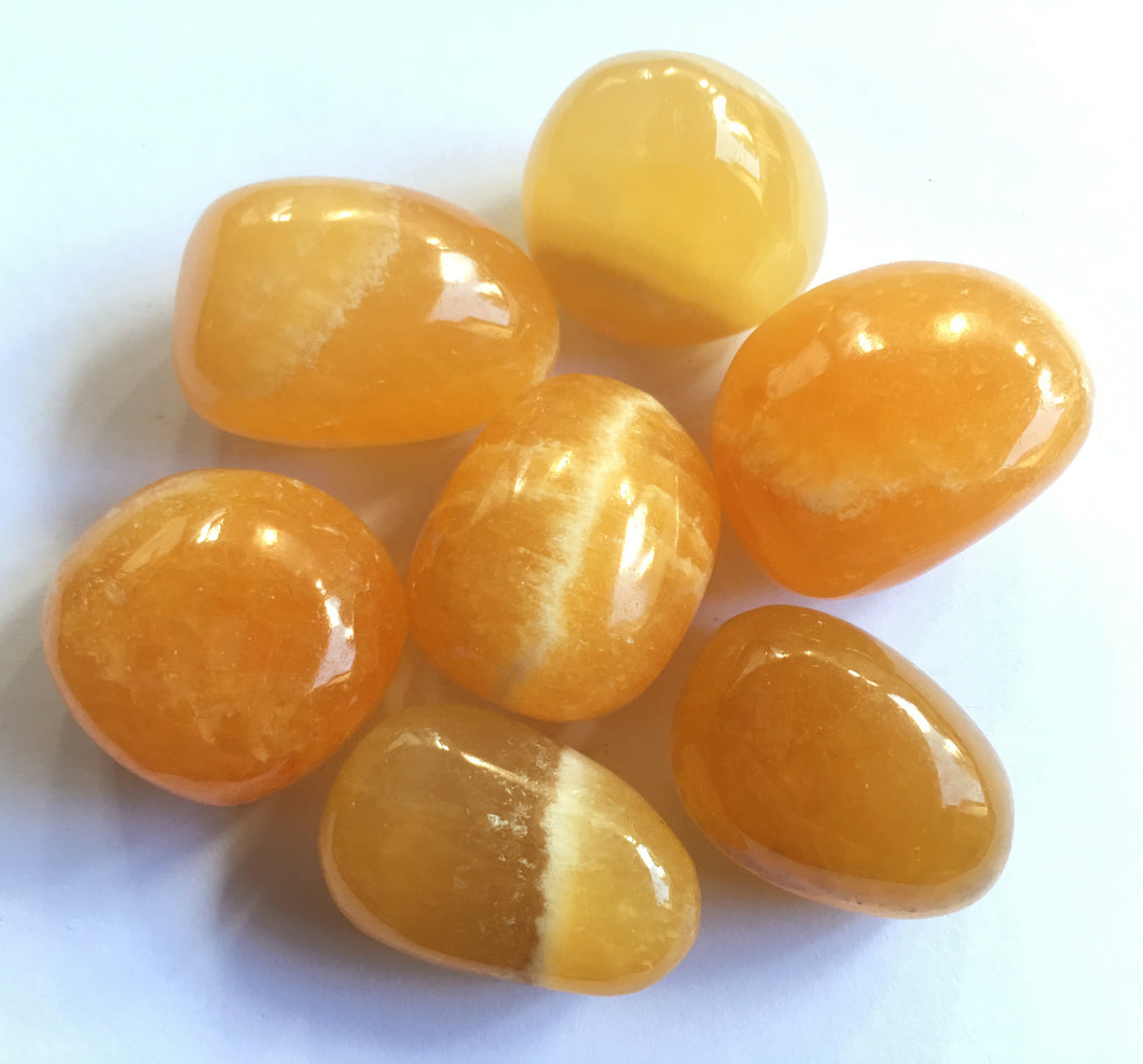 Orange Calcite Quarter Pound Tumbled Stones