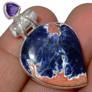 Sunset Sodalite Pendant with Amethyst