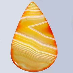 Orange Onyx Cabochon in pear shape - really gorgeous!
