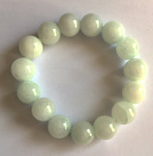 Load image into Gallery viewer, Pale Green Jade 12mm Round Bead Bracelet - Natural