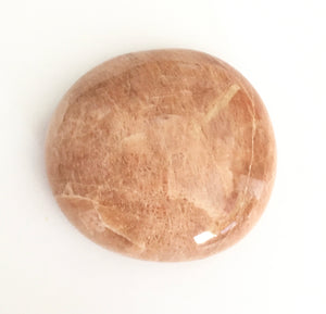 Peach Moonstone Puffy Palm Stone 2.15 inches