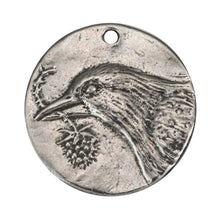 Load image into Gallery viewer, Bird of Hope Coin Pendant in Pewter by Green Girl Studios