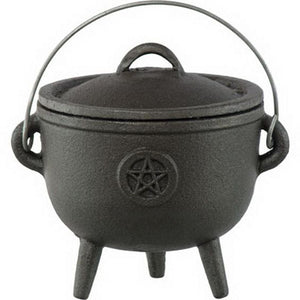 Wiccan Cauldron Black Cast Iron Pentacle Cauldron Incense Burner
