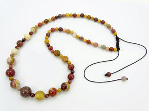 Picasso Jasper Graduated Round Bead Necklace with Macrame Closure