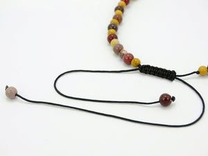 Picasso Jasper Graduated Round Bead Necklace with Macrame Closure