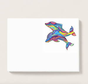Psychedelic Dolphins Pad of Sticky Notes
