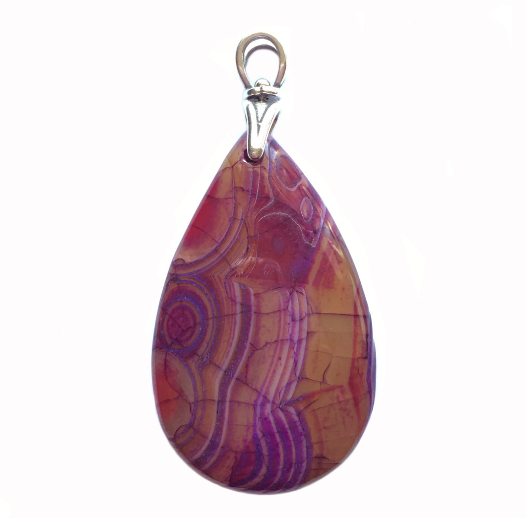Dragon Veins Agate pendant with stunning, purple-veins