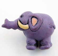 Load image into Gallery viewer, Purple ceramic elephant bead