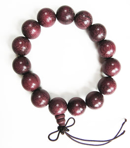 Purpleheart Mala Bracelet 15mm Beads with Macrame Tie