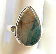 Load image into Gallery viewer, Quantum Quattro Silica TM teardrop-shaped sterling silver ring size 8.5