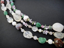 Load image into Gallery viewer, Tumbled Crystal Necklace of semi precious gems brass
