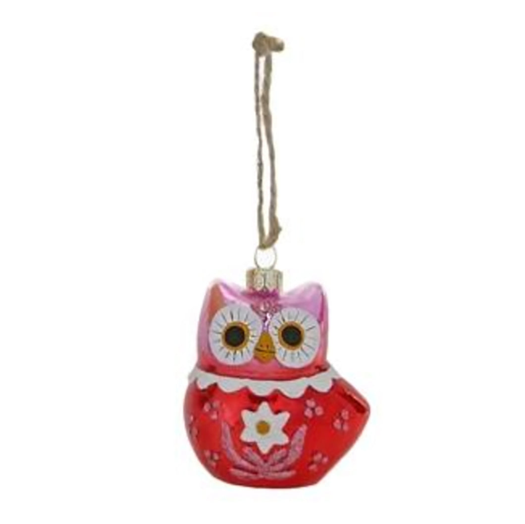 Retro Owl Ornament in Three Color Options