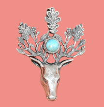 Load image into Gallery viewer, Reindeer Larimar Pendant in Sterling Silver