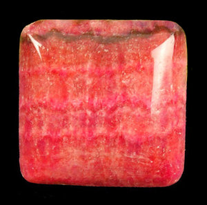 Rhodochrosite Cabochon from Argentina in a puffy-square