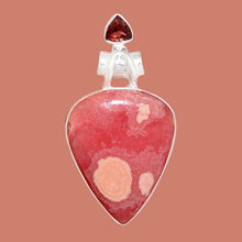 Load image into Gallery viewer, Rhodochrosite pendant with Garnet in Sterling Silver