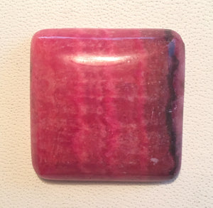 Rhodochrosite Cabochon from Argentina in a puffy-square