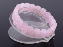 Load image into Gallery viewer, Rose Quartz Bracelet faceted wave bead elastic bracelet