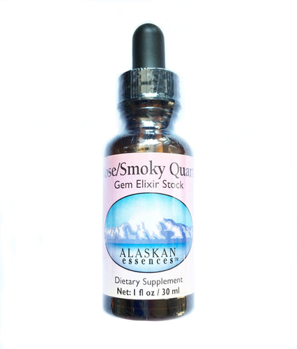 Rose Quartz / Smoky Quartz Gem Elixir 1 oz Alaskan Essences
